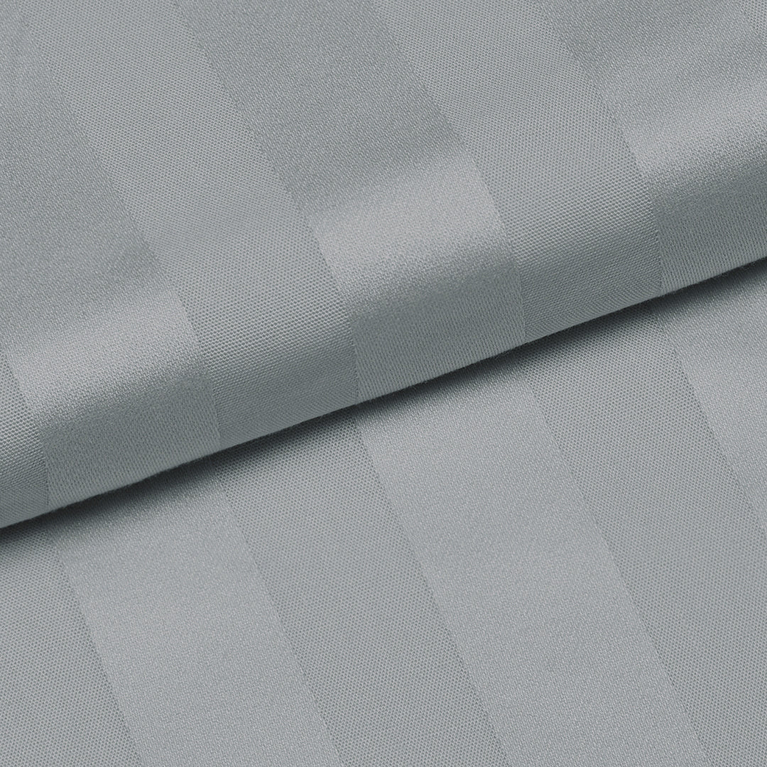 Luxury Lite Grey Cotton Satin TC230 Stripe