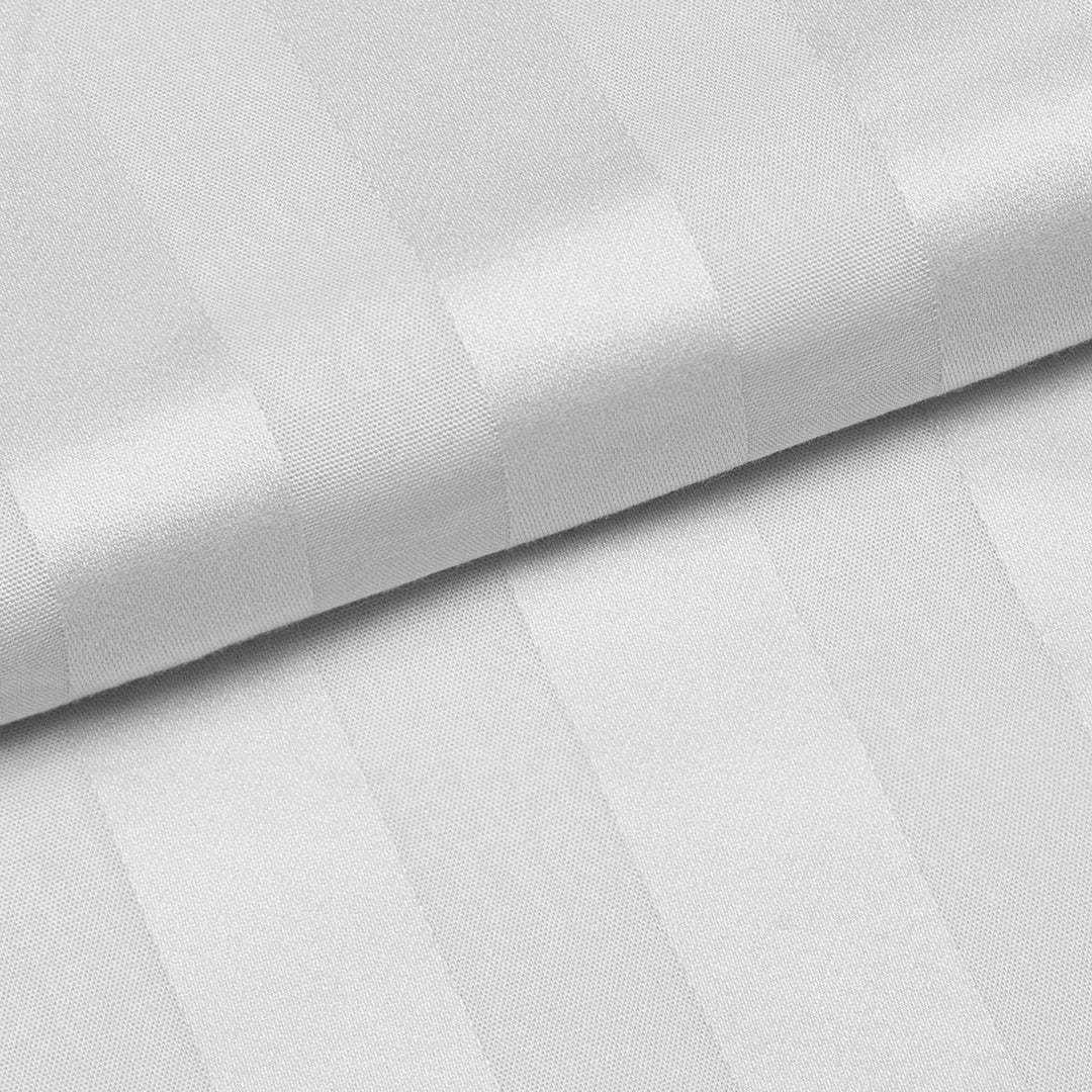 Luxury WHITE Cotton Satin TC230 Stripe